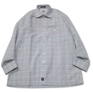 { superior article *}LYLE&SCOTTla il & Scott * made in Japan * one Point * check design shirt * sport * Golf * gray * size L(MA4364)*S60