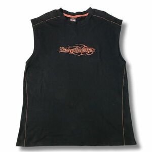 { рекомендация *}HARLEY DAVIDSON Harley Davidson * большой Logo * майка * безрукавка cut and sewn * черный * размер XL(MS2775)*S60