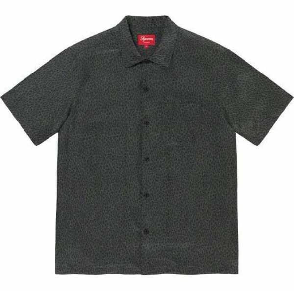 Sサイズ supreme 22ss Leopard Silk S/S Shirt charcoal キムタク