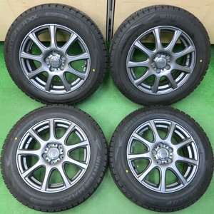 *送料無料* バリ溝 22年 綺麗 9.5分★プリウス等 185/65R15 スタッドレス ダンロップ WM02 DUFACT PCD100/5H★4040211イス