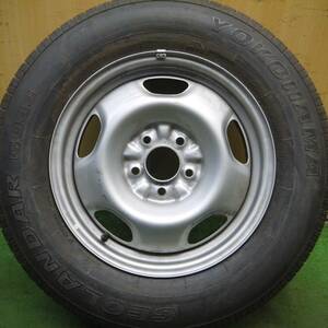 *送料無料* 超バリ溝！ほぼ10分★215/70R16 ヨコハマ ジオランダー G033 スチール ホイール 16インチ PCD114.3/5H★4040806Hノ