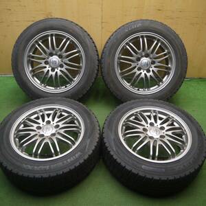 *送料無料* バリ溝！9.5分★スタッドレス 195/60R16 ダンロップ ウインターマックス WM02 BRANDLE-LINE 16インチ PCD114.3/5H★4042307Hス