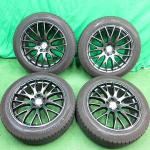 *送料無料* バリ溝！9分★RAYS HOMURA 2×9 FC 235/55R20 スタッドレス ダンロップ SJ8 レイズ ホムラ PCD114.3/5H★4042301ナス