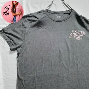 Southerny'all メンズ 半袖 デカロゴ プリント ヴィンテージ Tシャツ 半袖Tシャツ グレー 2XL 90's 古着 #MA0448