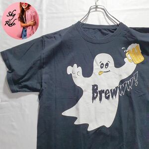 ゴースト ビール Brewww! メンズ 半袖 ビッグプリント ヴィンテージ Tシャツ 半袖Tシャツ ブラック XL 90's 古着 #MA0460