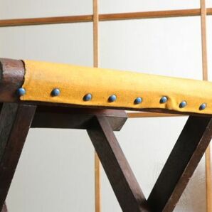 ☆昭和レトロ 折り畳み式 チェア 椅子 イス 木製 家具 古道具 古民具 アンティークビンテージ Ap1314の画像5