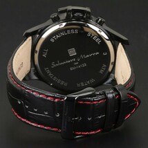 サルバトーレマーラ メンズ ブラック レザー SM14123-IPBK 腕時計 プレゼント 誕生日プレゼント_画像3