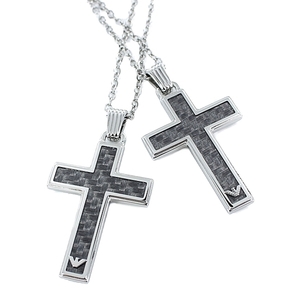 クロス 十字架 お揃い ペア ネックレス ギフト エンポリオアルマーニ ユニセックス プレゼント 誕生日プレゼント