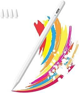 タッチペン iPad ペンシル GOOJODOQ スタイラスペン 高感度 pencil 電量表示/磁気吸着/傾き感知/誤作動防