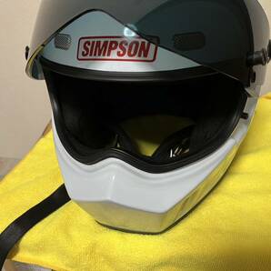 シンプソン風 ヘルメット バンデット SIMPSON フルフェイス L ホワイトの画像7