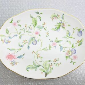 I♪ 極美品 食器 WEDGWOOD ウェッジウッド SWEET PLUM プレート オーバルディッシュ 大皿 約25㎝ 1枚 箱付の画像2