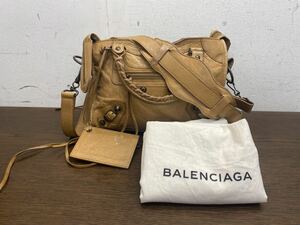 I★ バレンシアガ BALENCIAGA ショルダーバッグ レザー ブラウン 斜め掛け ハンドバッグ 2Way 