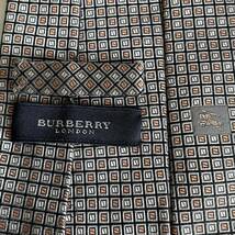 BURBERRY LONDON (バーバリーロンドン) グレー茶白マイクロスクエアネクタイ_画像1