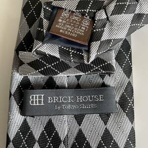 BRICK HOUSE by TOKYO SHIRT（ブリックハウス） 黒グレーダイヤネクタイ