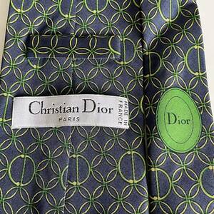 Christian Dior(クリスチャンディオール) 紺緑丸重なりネクタイ