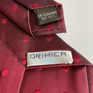 ORIHICA（オリヒカ） ワインレッド赤ドットネクタイ