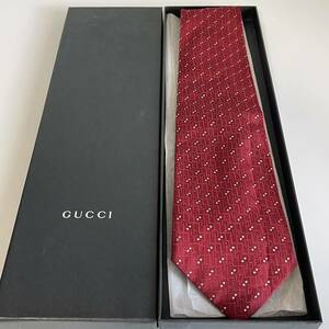 グッチ（GUCCI） レッドGロゴ点々ネクタイ