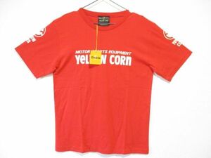 送料無料 未使用 日本製 YeLLOW CORN イエローコーン クルーネック Tシャツ レッド サイズフリー