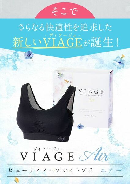 viage ヴィアージュビューティアップナイトブラ Air Lサイズ ダークブルー&グレー 1枚（箱、ガイド無し）