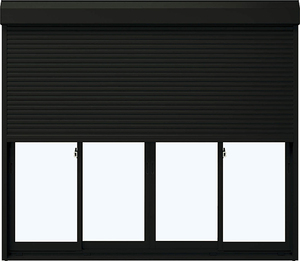 アルミサッシ YKK フレミング シャッター付 引違い窓 W2370×H1830 （23318-4） 複層