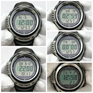 CASIO/カシオ/PRO TREK/プロトレック/PRG-100J/TWIN SENSOR/デジタル/10BAR/タフソーラー/メンズ腕時計/稼動品/ジャンク/T035の画像7