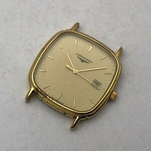 1円～/LONGINES/ロンジン/156 SWISS 7013/3針/デイト/ゴールド文字盤/ゴールドカラー/スクエア/クォーツ/メンズ腕時計/ジャンク/T063