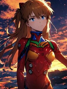 A220　新世紀エヴァンゲリオン 惣流・アスカ・ラングレー 同人 ポスター A4 光沢紙 美少女 アニメ イラストアート