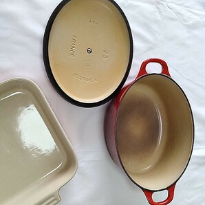 【1円〜】ルクルーゼ LE CREUSET ココット 両手鍋 鍋 片手鍋 新光 チーズフォンデュ オーバル グリルパン グラタン皿 まとめの画像4