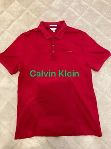 カルバンクライン　CK ポロシャツ　Mサイズ　赤　Calvin Klein レッド 半袖ポロシャツ ゴルフ Tシャツ トップス