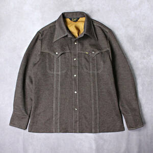 70s USA製 ビンテージ Lee シャツジャケット ポリエステル系 ウエスタン