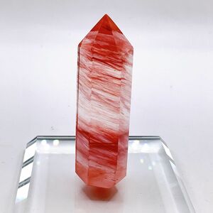 紅水晶 天然石 パワーストーン 六角柱 置物 ストーン ポイント タワー 美しい