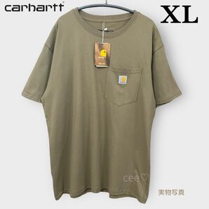 訳あり　CARHARTT ポケットTシャツ　カーキ　XL カーハート 半袖