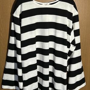 新品　Mサイズ　袖スリットボーダーTシャツ カットソー 