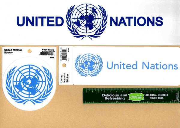 ③国際連合 シール ステッカー 3枚セット グッズ 米国 USA アメリカ NYC ニューヨーク 国連本部 連合国本部 United Nations 入手困難