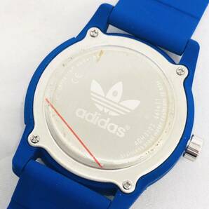 1円 動作品 アディダス adidas super star スーパースター ADH3103 メンズ 腕時計 クォーツ 青 ブルー シリコン ラバーの画像7