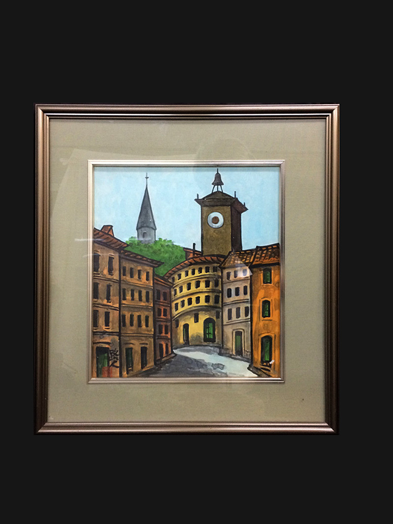 [Clearance sale special!] Japanese painting by Michito Tanaka at Aldgate / European sketch framed original painting Genuine, Painting, Japanese painting, others