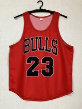 【未使用品】 NBA BULLS マイケル・ジョーダン JORDAN #23 ★シカゴ・ブルズ タンクトップ　シャツ　ビブス ユニフォーム ジャージ 赤 美品_画像5