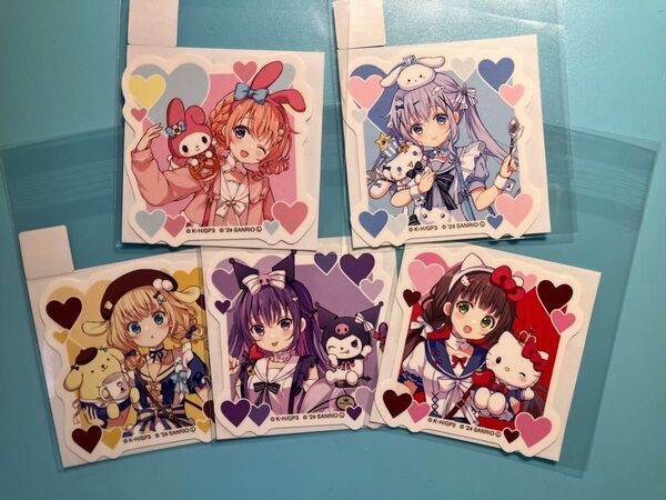 5枚セット【ご注文はうさぎですか?】 サンリオ TSUTAYA 渋谷 ステッカー ココア チノ リゼ 千夜 シャロ