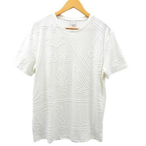 【格安】1,000円～ BERLUTI ベルルッティ 半袖Tシャツ 立体ロゴ ホワイト系 サイズS メンズ [M5058]の画像1