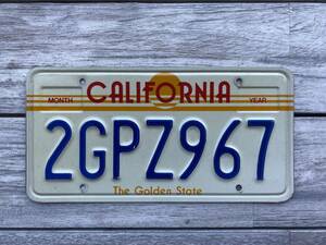 ☆ アメリカ カリフォルニア州 発行 ★Golden State★ Californian 自動車用 ナンバープレート (2GPZ967)