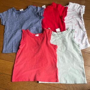 baiya80H&M女の子タンクトップノースリーブ半袖Tシャツまとめ売り キッズ こども服 子供服