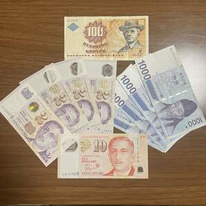 海外 外国 紙幣 デンマーク シンガポール 韓国 まとめ売り外国紙幣 韓国 の画像1
