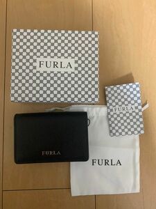 【新品未使用】FURLA フルラ　カードケース 名刺入れ　箱、巾着付　ブラック