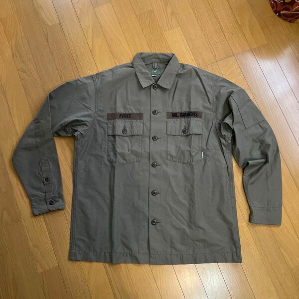 AVIREX 6125101 Military Garments Utility Shirt セージグリーン色　サイズ2