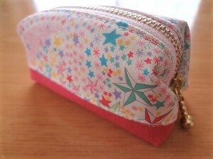 *ハンドメイド*リバティ*Adelaja/ピンク*アデラジャ*ミニポーチ*