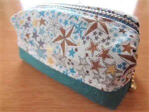 *ハンドメイド*リバティ*Adelaja/チョコミント*アデラジャ*ミニポーチ*