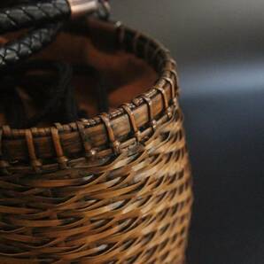 新入荷★自然竹編み上げカゴバック  手作りバスケット ナチュラル買い物カゴ 収納バッグの画像7