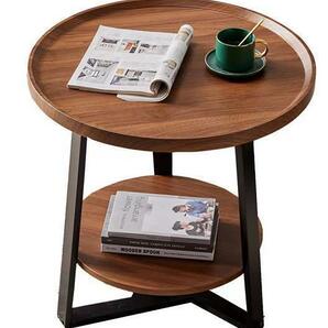 高品質サイドテーブル 丸形 別荘 卓 ナイトテーブル リビング 北欧 木製 コーヒーテーブル 贅沢の画像4