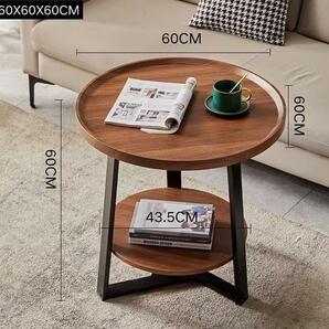 高品質サイドテーブル 丸形 別荘 卓 ナイトテーブル リビング 北欧 木製 コーヒーテーブル 贅沢の画像5