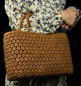  mountain .. basket bag hand-knitted mountain ... bag basket cane basket hexagon braided high class handbag 